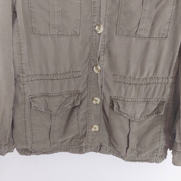 Buckle Daytrip Jacket Green Military Utility Tencel Lightweight Shirt Jacket M. - Picture 4 of 8